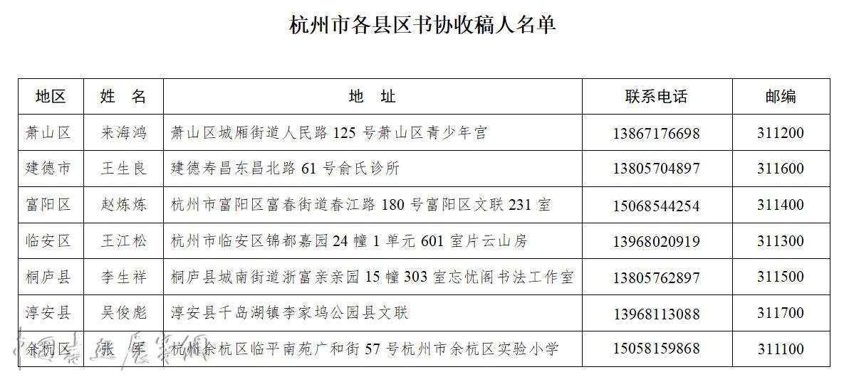 浙江省书协基层会员书法篆刻大展征稿启事（2020年6月15日截稿）