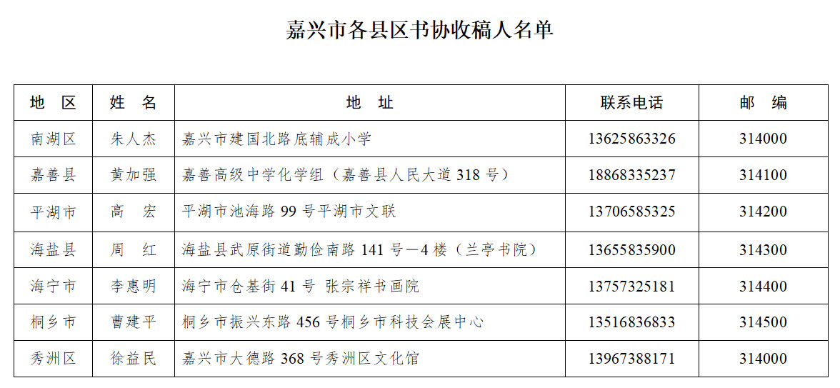 浙江省书协基层会员书法篆刻大展征稿启事（2020年6月15日截稿）